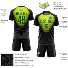 Load image into Gallery viewer, Custom Black Kelly Green Sublimation Soccer Uniform Jersey