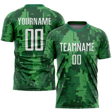 Load image into Gallery viewer, Custom Camo White-Kelly Green Sublimation Salute To Service Soccer Uniform Jersey