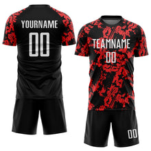 Load image into Gallery viewer, Custom Red White-Black Sublimation Soccer Uniform Jersey