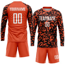 Load image into Gallery viewer, Custom Orange White-Black Sublimation Soccer Uniform Jersey