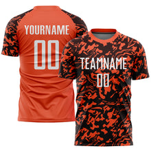 Load image into Gallery viewer, Custom Orange White-Black Sublimation Soccer Uniform Jersey