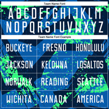 Load image into Gallery viewer, Custom Royal White-Neon Green Sublimation Soccer Uniform Jersey