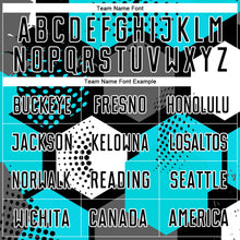 Load image into Gallery viewer, Custom Aqua Black-White Sublimation Soccer Uniform Jersey