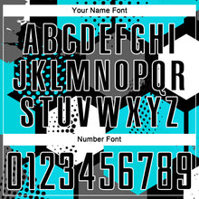 Load image into Gallery viewer, Custom Aqua Black-White Sublimation Soccer Uniform Jersey