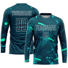 Load image into Gallery viewer, Custom Green Green-Teal Sublimation Soccer Uniform Jersey