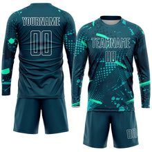 Load image into Gallery viewer, Custom Green Green-Teal Sublimation Soccer Uniform Jersey