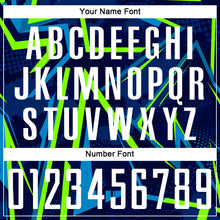 Load image into Gallery viewer, Custom Royal White-Neon Green Sublimation Soccer Uniform Jersey