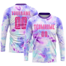 Load image into Gallery viewer, Custom Tie Dye Pink-Purple Sublimation Soccer Uniform Jersey