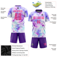 Load image into Gallery viewer, Custom Tie Dye Pink-Purple Sublimation Soccer Uniform Jersey