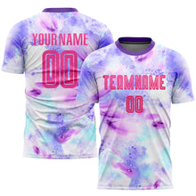 Load image into Gallery viewer, Custom Tie Dye Pink-Purple Sublimation Soccer Uniform Jersey
