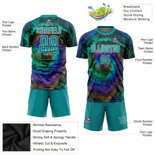 Load image into Gallery viewer, Custom Tie Dye Teal-White Sublimation Soccer Uniform Jersey