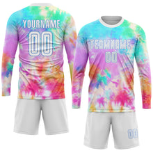 Load image into Gallery viewer, Custom Tie Dye White-Light Blue Sublimation Soccer Uniform Jersey