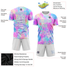 Load image into Gallery viewer, Custom Tie Dye White-Light Blue Sublimation Soccer Uniform Jersey