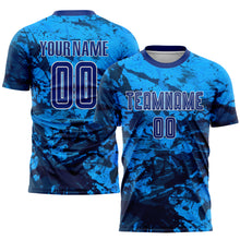 Load image into Gallery viewer, Custom Tie Dye Royal-White Sublimation Soccer Uniform Jersey