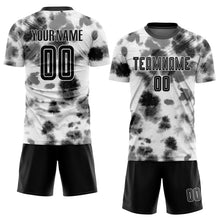 Load image into Gallery viewer, Custom Tie Dye Black-White Sublimation Soccer Uniform Jersey