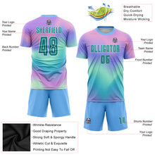 Load image into Gallery viewer, Custom Tie Dye Teal-White Sublimation Soccer Uniform Jersey