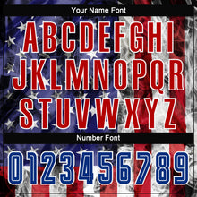 Load image into Gallery viewer, Custom White Royal-Red American Flag Fashion Sublimation Soccer Uniform Jersey