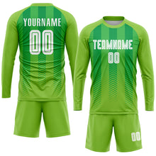 Load image into Gallery viewer, Custom Neon Green White-Kelly Green Sublimation Soccer Uniform Jersey