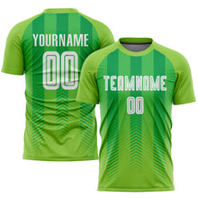 Load image into Gallery viewer, Custom Neon Green White-Kelly Green Sublimation Soccer Uniform Jersey