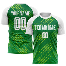 Load image into Gallery viewer, Custom Neon Green White-Kelly Green Sublimation Soccer Uniform Jersey