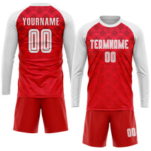 Load image into Gallery viewer, Custom Red White Away Sublimation Soccer Uniform Jersey
