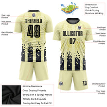 Load image into Gallery viewer, Custom Cream Black Home Sublimation Soccer Uniform Jersey