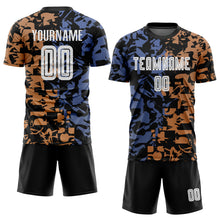 Load image into Gallery viewer, Custom Figure White-Black Third Sublimation Soccer Uniform Jersey