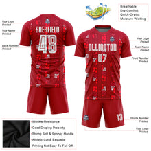 Load image into Gallery viewer, Custom Red White Home Sublimation Soccer Uniform Jersey