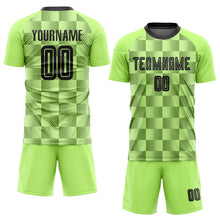 Load image into Gallery viewer, Custom Neon Green Black Third Sublimation Soccer Uniform Jersey
