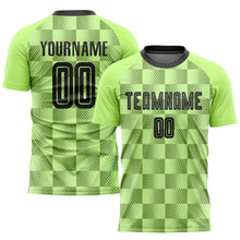 Load image into Gallery viewer, Custom Neon Green Black Third Sublimation Soccer Uniform Jersey