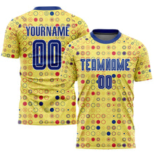 Load image into Gallery viewer, Custom Gold Royal-White Away Sublimation Soccer Uniform Jersey