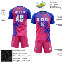Load image into Gallery viewer, Custom Pink White-Royal Third Sublimation Soccer Uniform Jersey