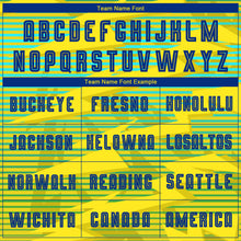 Load image into Gallery viewer, Custom Gold Royal-Light Blue Away Sublimation Soccer Uniform Jersey