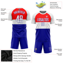 Load image into Gallery viewer, Custom Red White-Royal Sublimation Croatian Flag Soccer Uniform Jersey