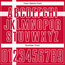 Load image into Gallery viewer, Custom Red Red-White Sublimation Danish Flag Soccer Uniform Jersey