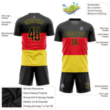 Load image into Gallery viewer, Custom Red Black-Gold Sublimation German Flag Soccer Uniform Jersey
