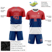 Load image into Gallery viewer, Custom Royal Red-White Sublimation Serbian Flag Soccer Uniform Jersey