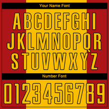 Load image into Gallery viewer, Custom Red Gold-Black Sublimation Spanish Flag Soccer Uniform Jersey