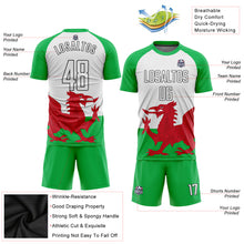 Load image into Gallery viewer, Custom Green White Red-Black Sublimation Welsh Flag Soccer Uniform Jersey