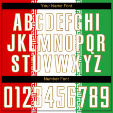 Load image into Gallery viewer, Custom Red White Kelly Green-Old Gold Sublimation Iranian Flag Soccer Uniform Jersey