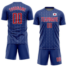 Load image into Gallery viewer, Custom Royal Red-White Sublimation Japanese Flag Soccer Uniform Jersey