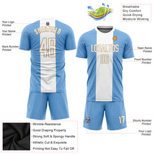 Load image into Gallery viewer, Custom Light Blue White-Old Gold Sublimation Argentinian Flag Soccer Uniform Jersey