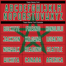 Load image into Gallery viewer, Custom Red Kelly Green-White Sublimation Moroccan Flag Soccer Uniform Jersey