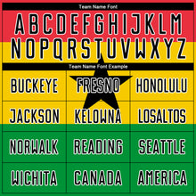 Load image into Gallery viewer, Custom Red Black Gold-Kelly Green Sublimation Ghanaian Flag Soccer Uniform Jersey