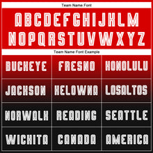 Load image into Gallery viewer, Custom Red White-Black Sublimation Long Sleeve Fade Fashion Soccer Uniform Jersey