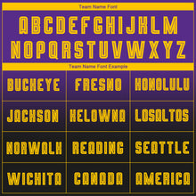 Load image into Gallery viewer, Custom Purple Gold-Black Sublimation Long Sleeve Fade Fashion Soccer Uniform Jersey