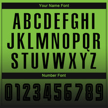 Load image into Gallery viewer, Custom Neon Green Black Sublimation Long Sleeve Fade Fashion Soccer Uniform Jersey