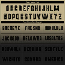 Load image into Gallery viewer, Custom Vegas Gold Black Sublimation Long Sleeve Fade Fashion Soccer Uniform Jersey