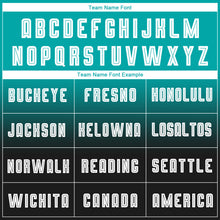 Load image into Gallery viewer, Custom Aqua White-Black Sublimation Long Sleeve Fade Fashion Soccer Uniform Jersey