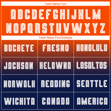 Load image into Gallery viewer, Custom Orange White-Navy Sublimation Long Sleeve Fade Fashion Soccer Uniform Jersey